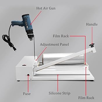 Amazon.co.jp: ヒートガン付きシュリンクラップマシン、PVC POF